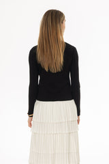 Black Thin Knit Overlay