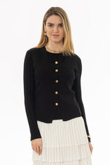 Black Thin Knit Overlay