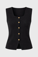 Black Thin Knit Overlay