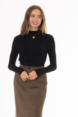 Black Tie Knit Overlay Top