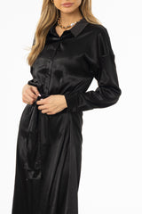 Black Tie Silk Dress