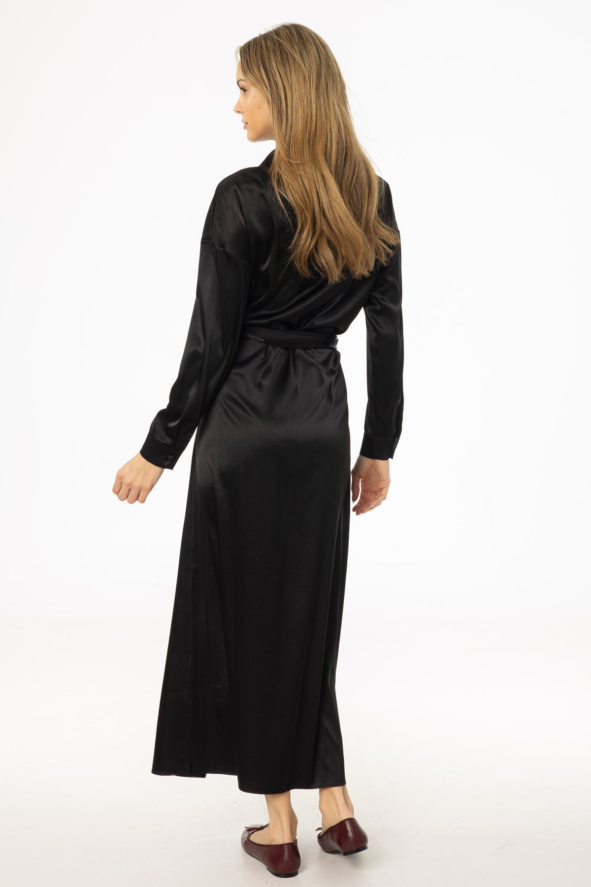 black silk wrap dress Hisdern Wrinkle-resistant Red Dress Shirt and Paisley Tie M main image 1