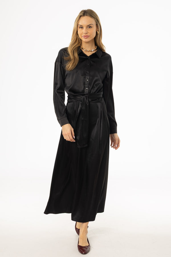 Black Tie Silk Dress