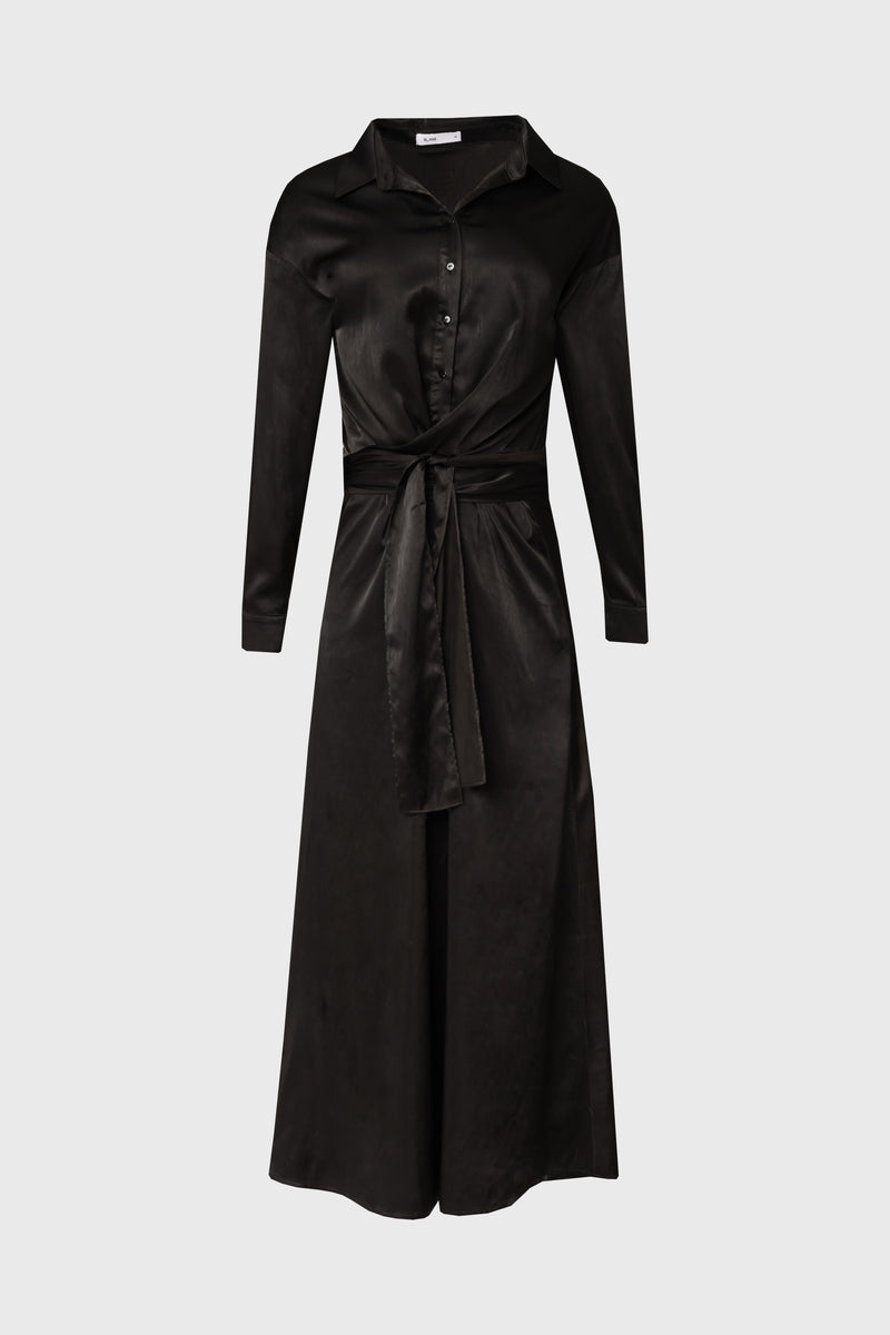Black Tie Silk Dress