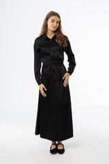 Black Tie Silk Dress