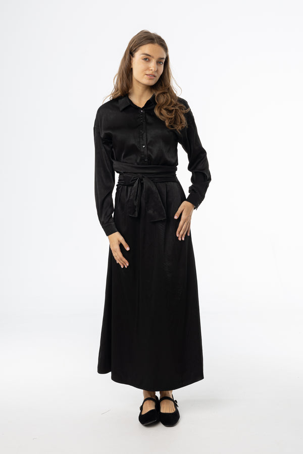 Black Tie Silk Dress