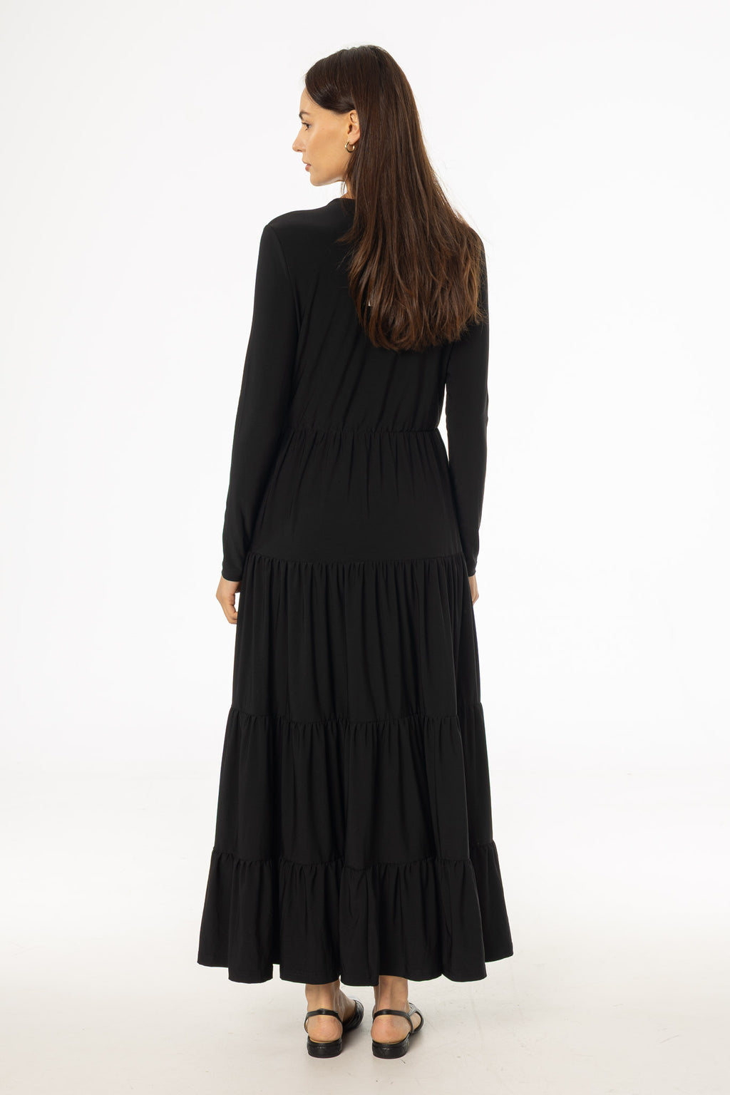 Black Tiered Maxi Dress – BLANK