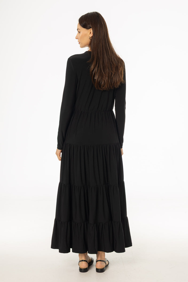 Black Tiered Maxi Dress