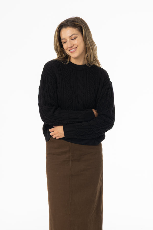 Black Tri Knit Sweater