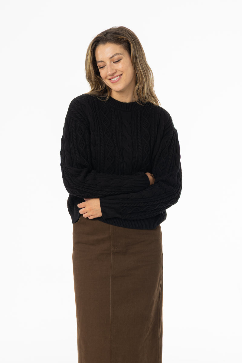 Black Tri Knit Sweater