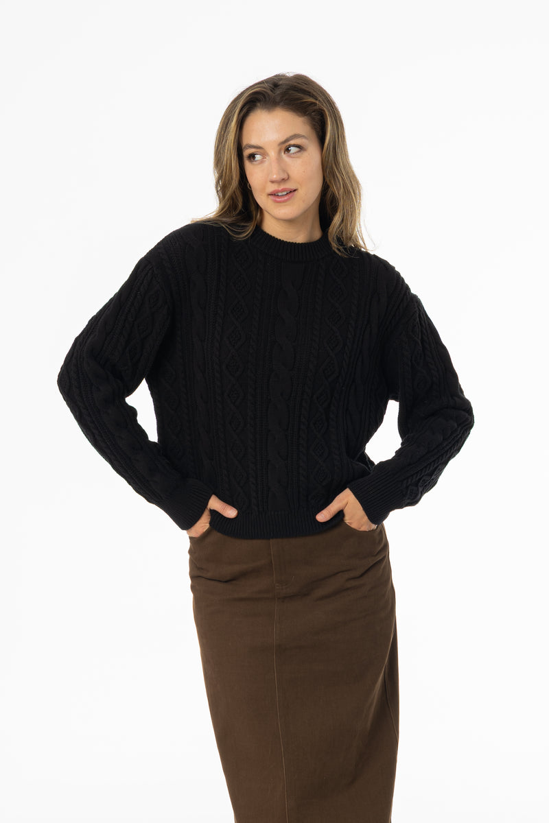 Black Tri Knit Sweater