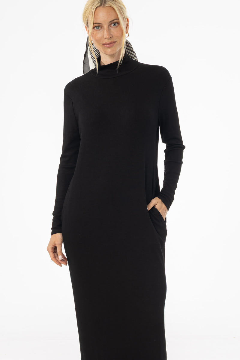 Black Turtleneck Basic Maxi