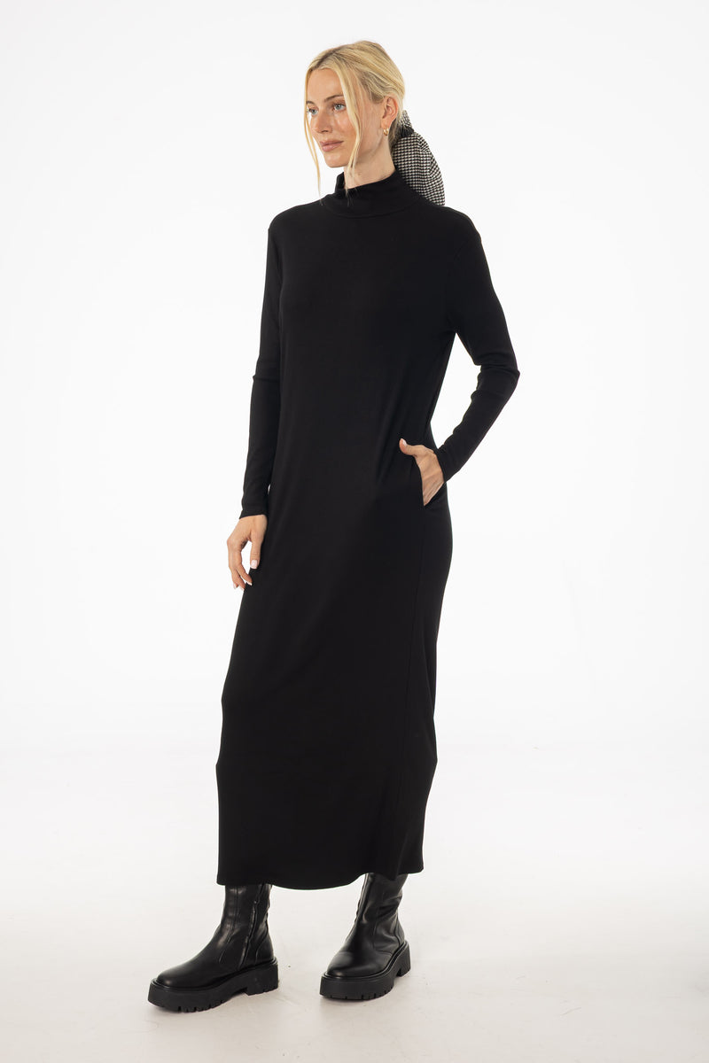 Black Turtleneck Basic Maxi