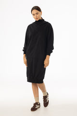 Black Turtleneck Sweatshirt Dress