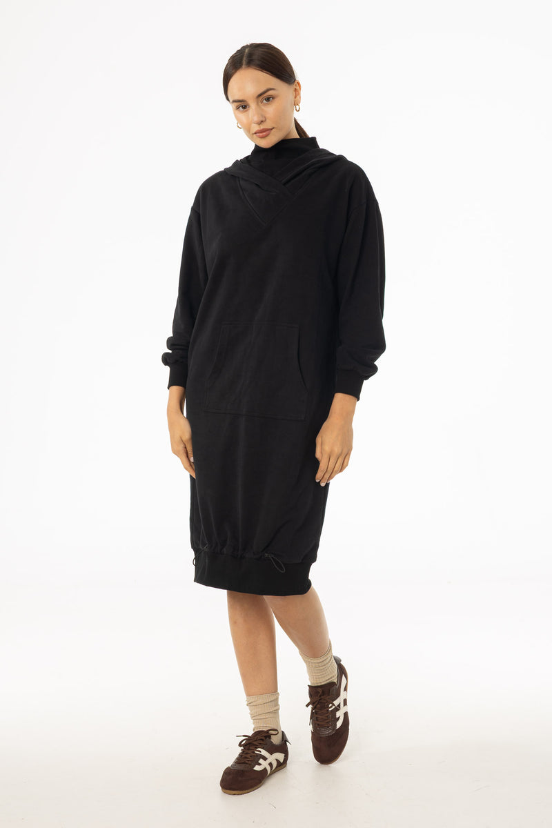 Black Turtleneck Sweatshirt Dress