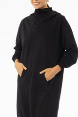Black Turtleneck Sweatshirt Dress