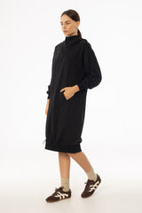 Black Turtleneck Sweatshirt Dress