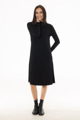 Black Turtleneck Swing Dress