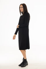 Black Turtleneck Swing Dress
