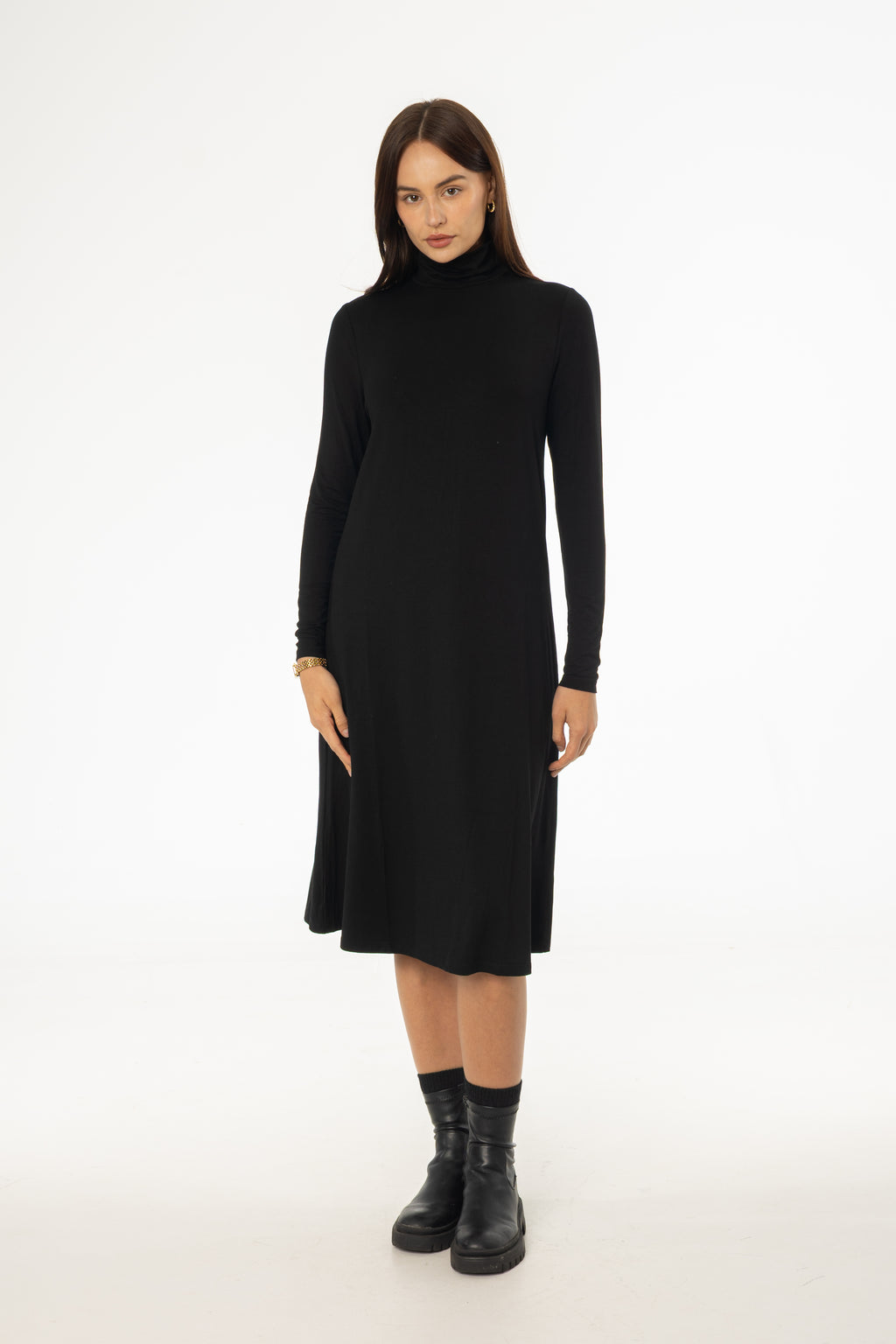 Black Turtleneck Swing Dress – BLANK Black Turtleneck Swing Dress – BLANK