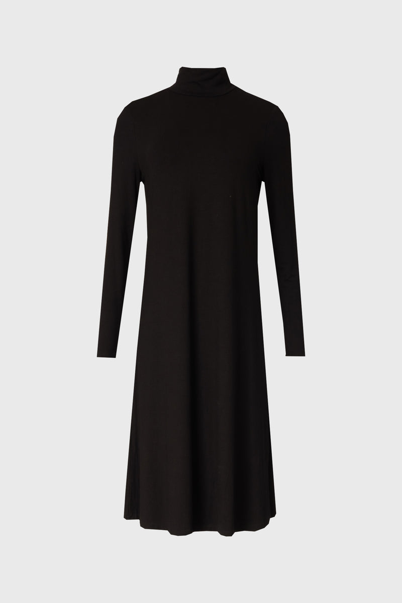 Black Turtleneck Swing Dress