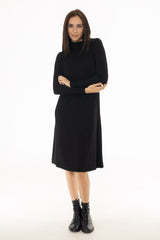 Black Turtleneck Swing Dress