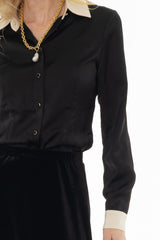 Black Two Tone Blouse