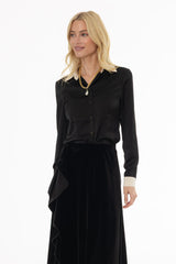 Black Two Tone Blouse
