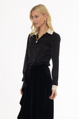 Black Two Tone Blouse