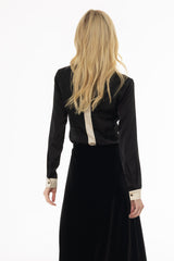 Black Two Tone Blouse
