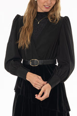 Black V Neck Tiered Maxi Dress