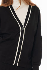 Black Varsity Cardigan