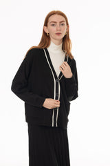 Black Varsity Cardigan