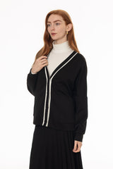 Black Varsity Cardigan