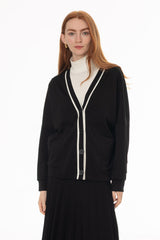 Black Varsity Cardigan