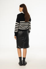 Black Vegan Leather Pencil Skirt