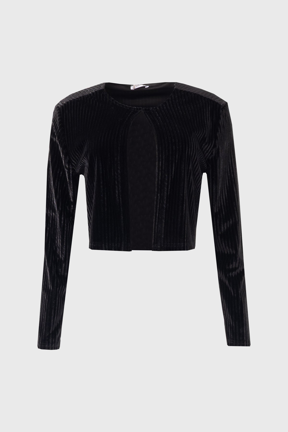 Black Ribbed Velour Jumper – BLANK