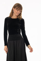 Black Velvet Structured Top