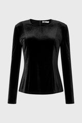 Black Velvet Structured Top