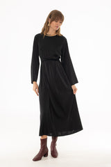 Black Velvet Trim Maxi Dress