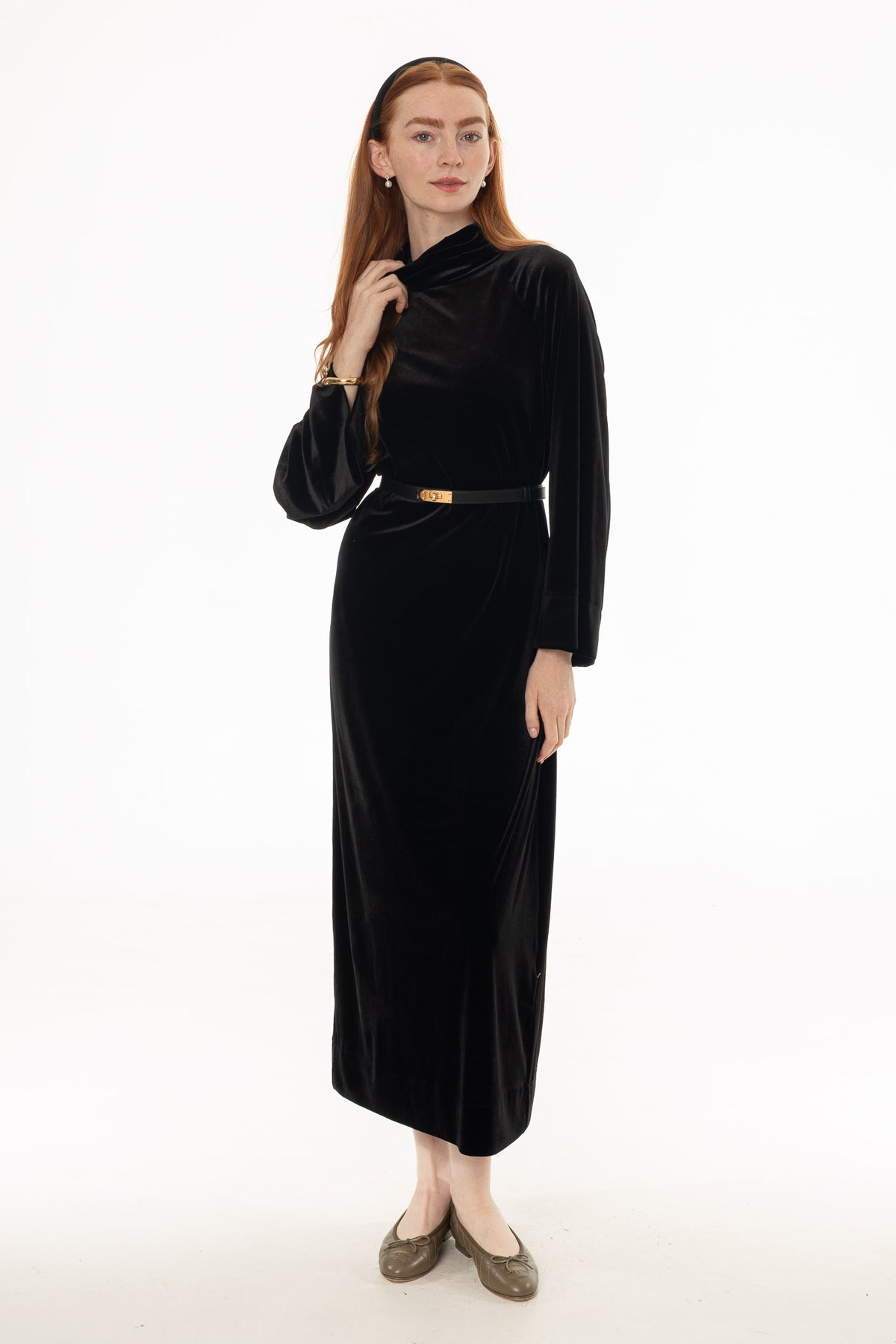 black velvet turtleneck dress Maxi – BLANK Color:Ivory(AE存量)** Silk velvet blend Lined NEST Leader Solid Skye Floral Burnout Velvet