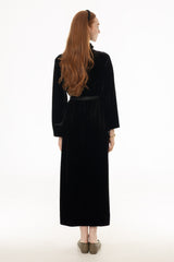 Black Velvet Turtleneck Maxi Dress