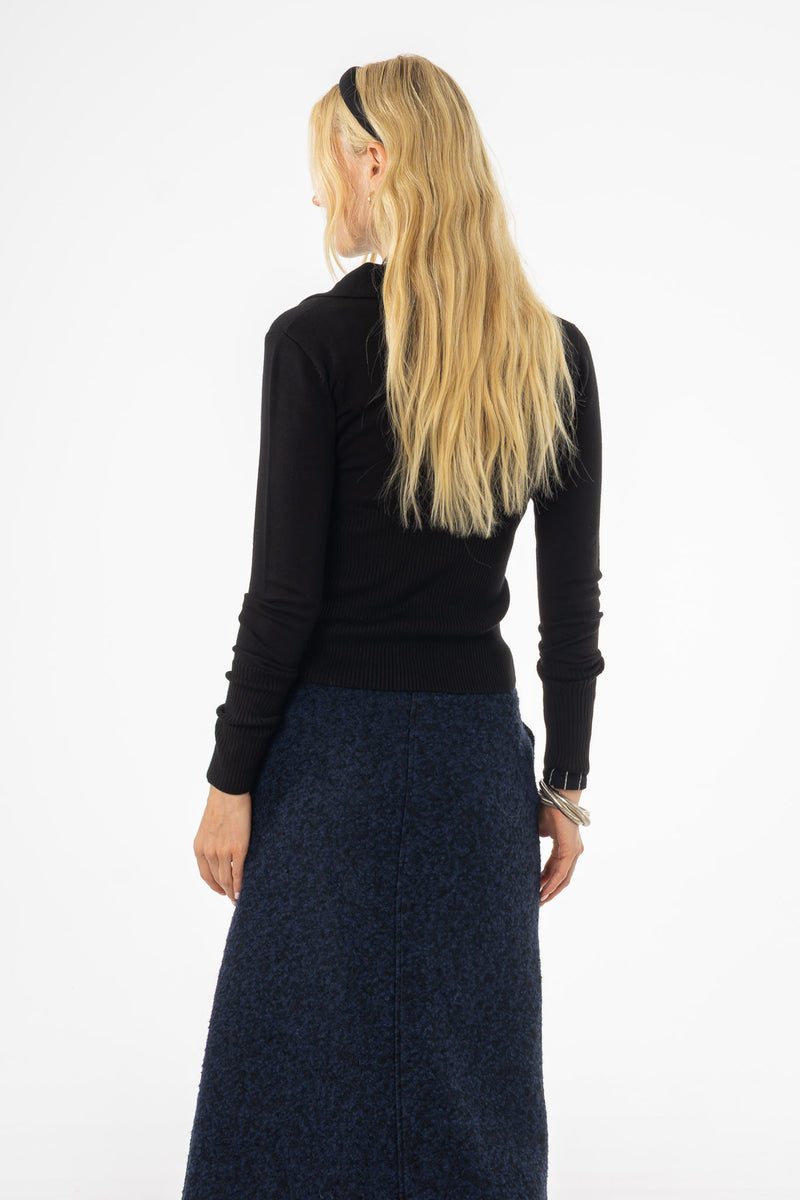 Black Waisted Cardigan