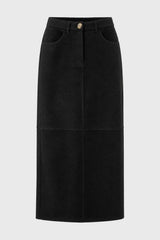 Black Wool Feel Maxi Skirt