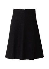 Black Wool Flare Skirt