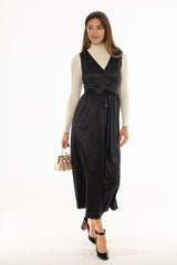 Black Wrap Maxi Jumper