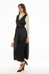 Black Wrap Maxi Jumper