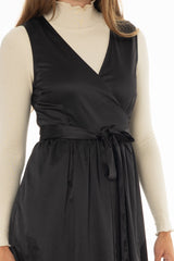 Black Wrap Maxi Jumper