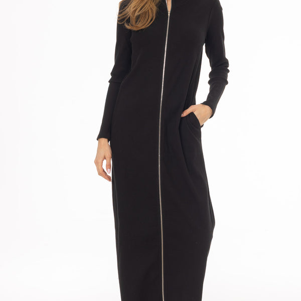 Black Zipper Maxi Dress – BLANK