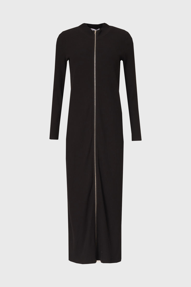 Black Zipper Maxi Dress – BLANK